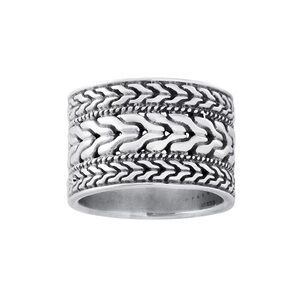 Athra NJ Inc Sterling Silver Oxidized Wide Textured Band Ring size 9